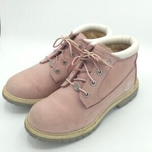 Timberland Nellie Waterproof Chukka ankle boots Women's Size 6.5 Pink Nubuck